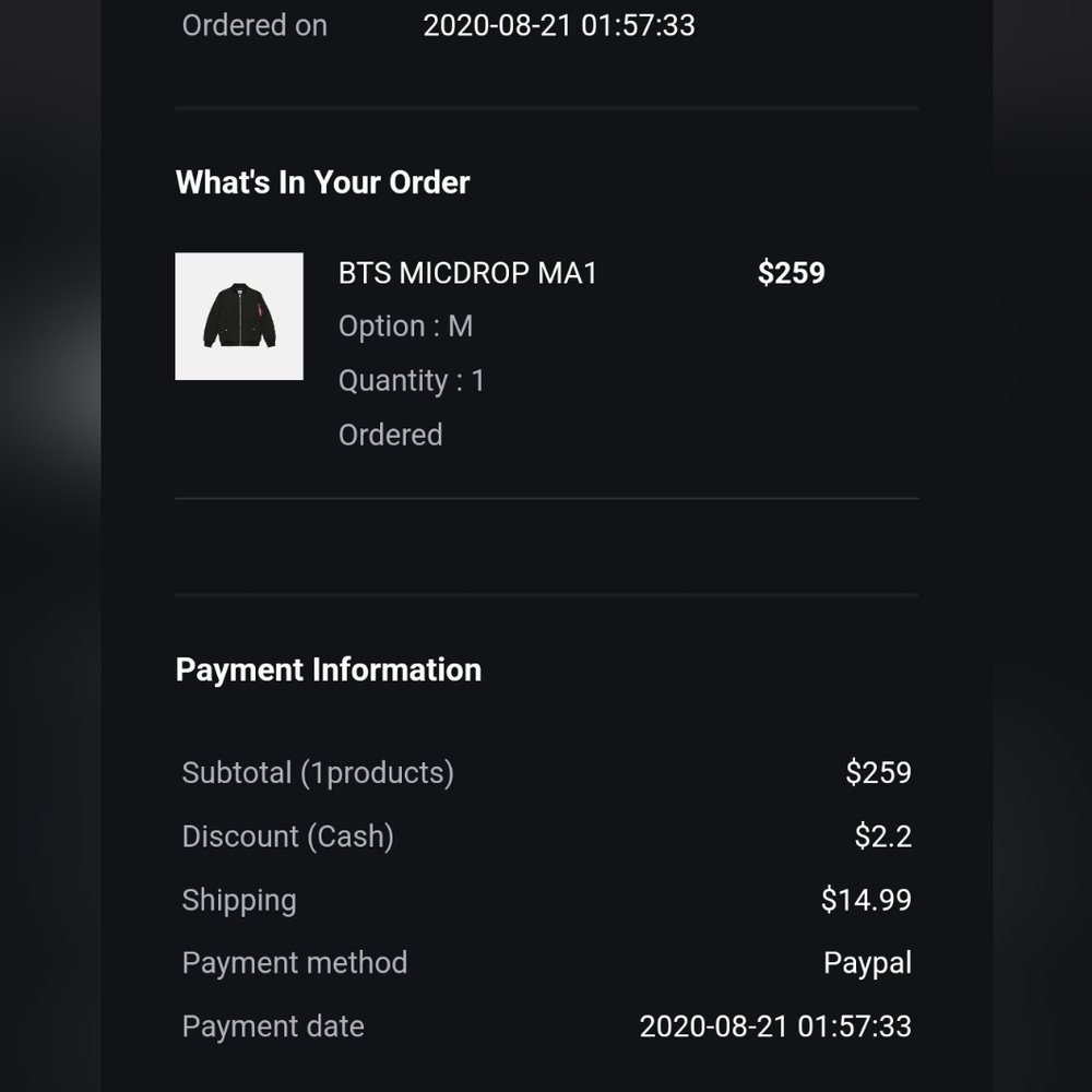 Authentic BTS Mic Drop Bomber Jacket Medium - Picture 13 of 13